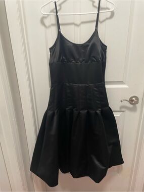 BCBG Paris Black Satin Evening Dress